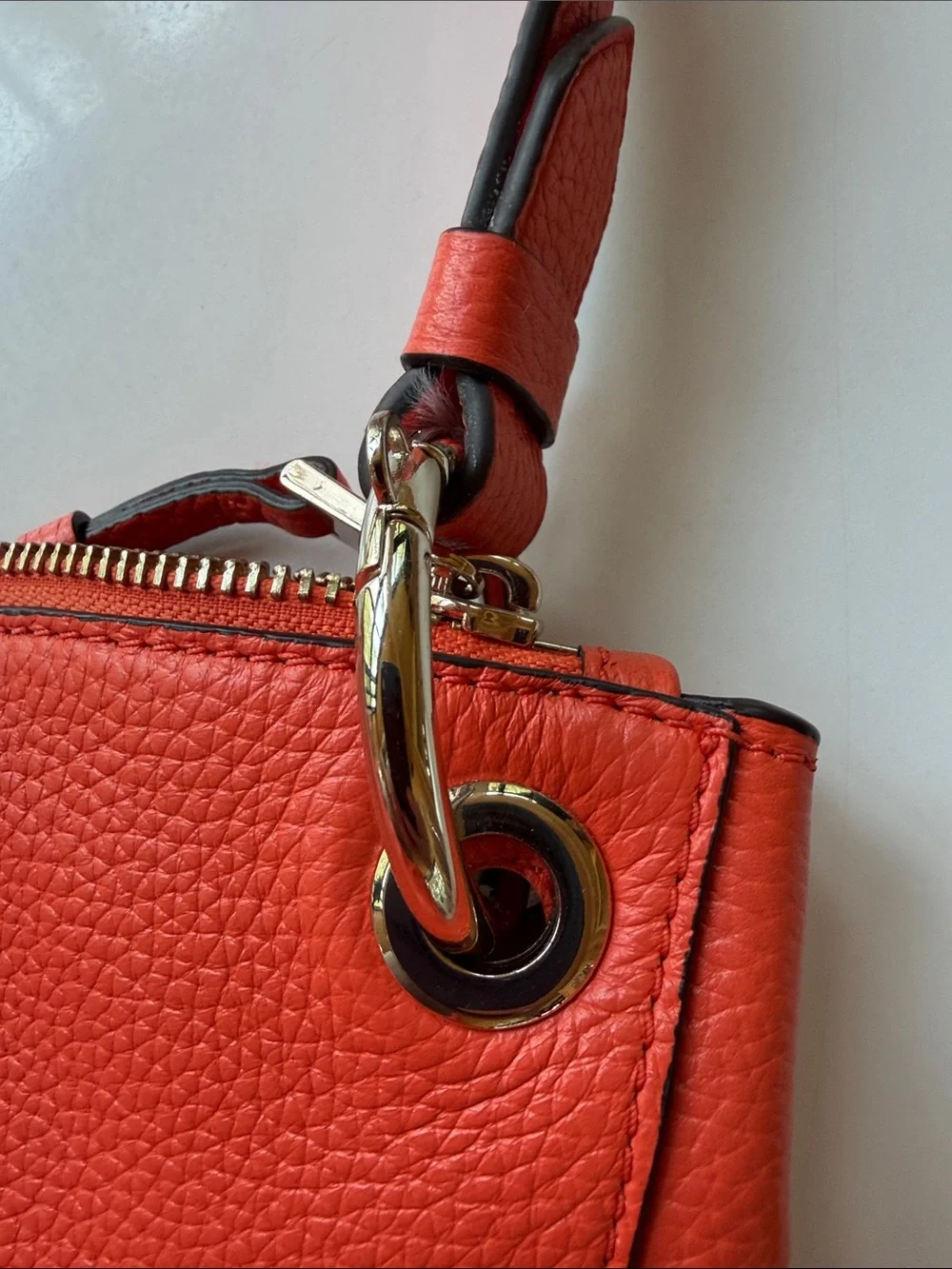 Kate Spade Orange Pebbled Leather Shoulder Bag